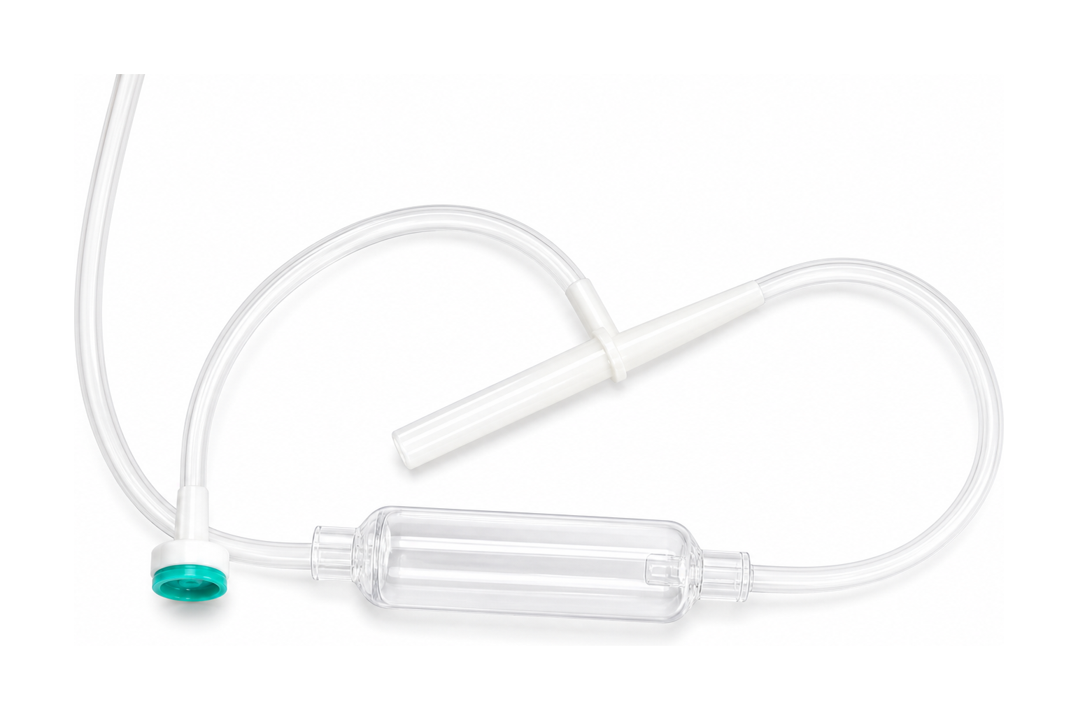 Direct-insert infusion set connector and tubing detail image