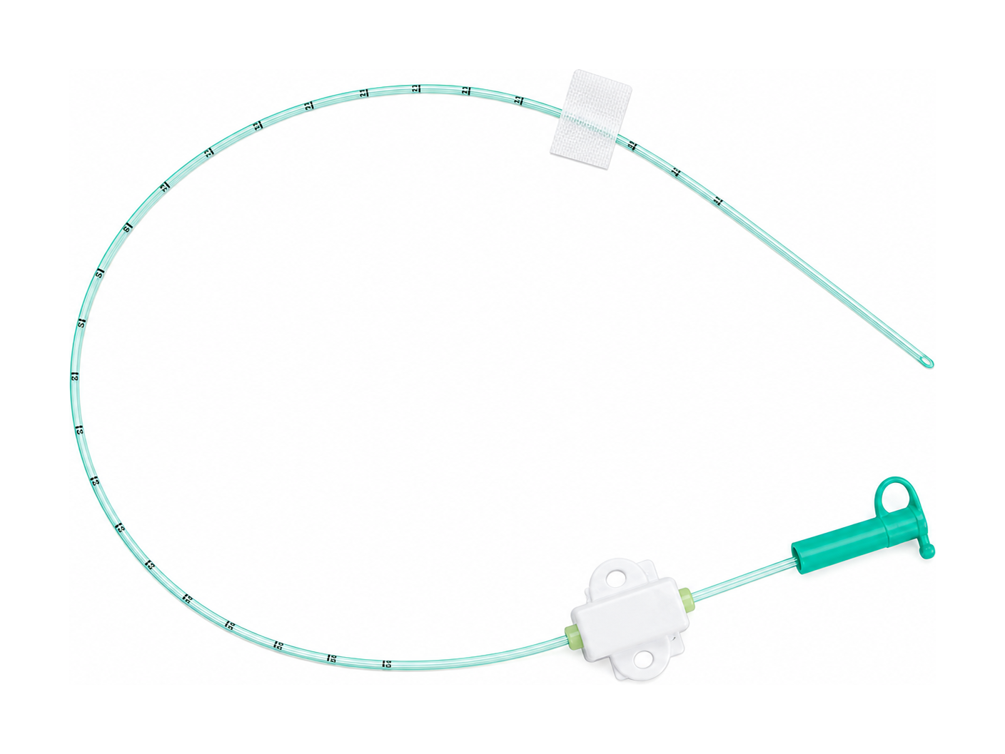 Veterinary feeding tube lineup main image with fixation clip visible